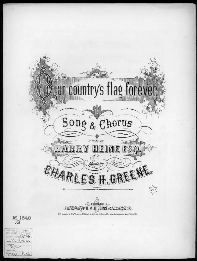 Первая страница нот «Our country's flag forever»