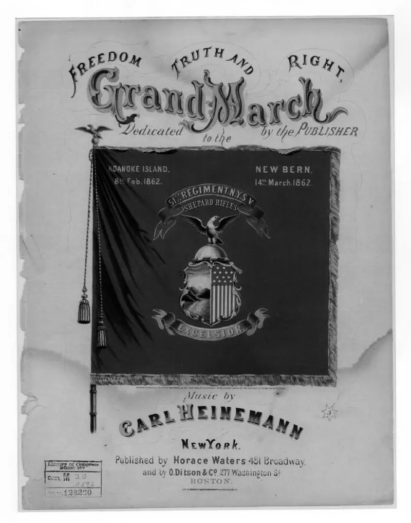 Первая страница нот «Freedom, truth and right, grand Марш»