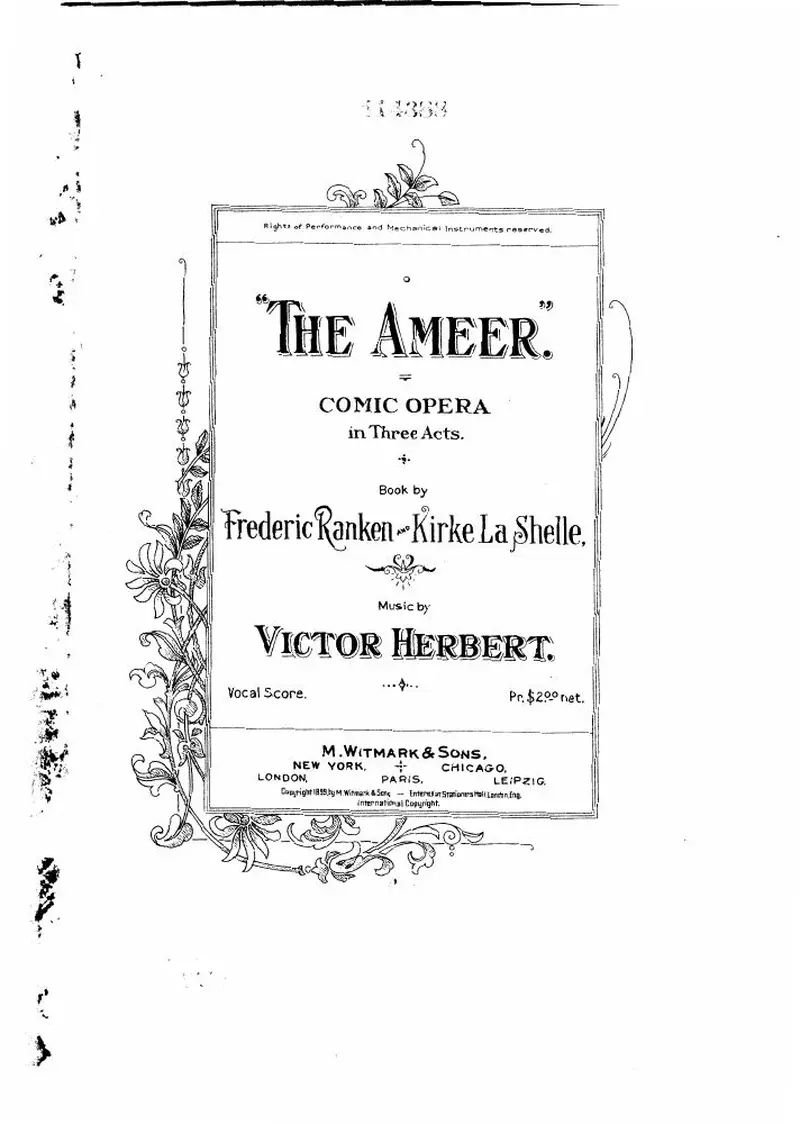 Первая страница нот «The Ameer»