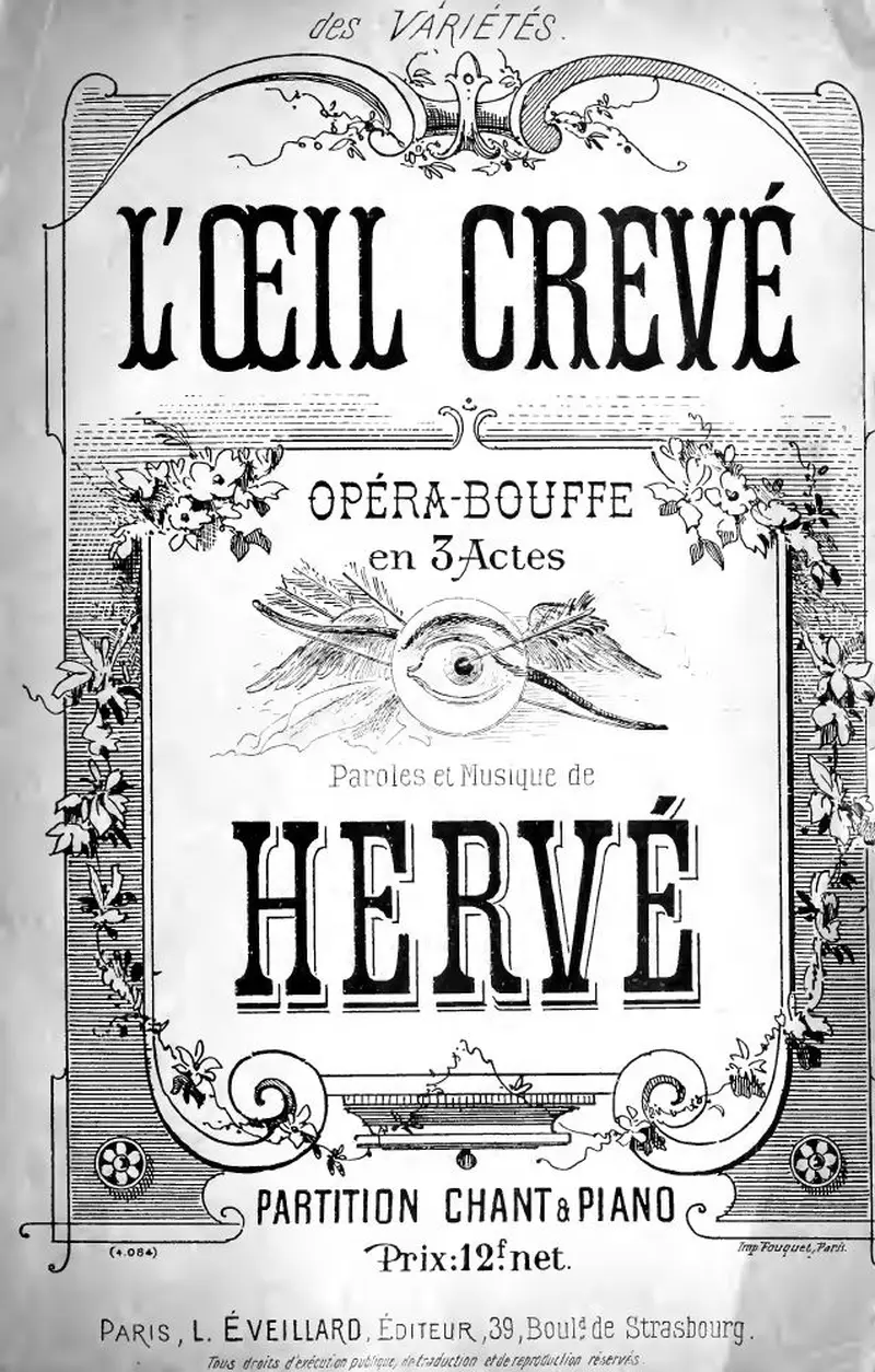 Первая страница нот «L'oeil crevé»