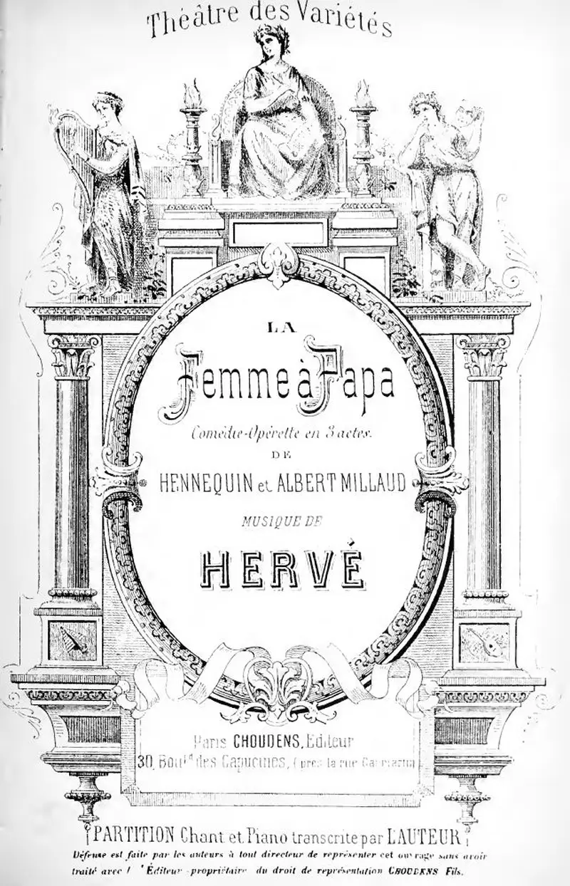 Первая страница нот «La femme à Papa»