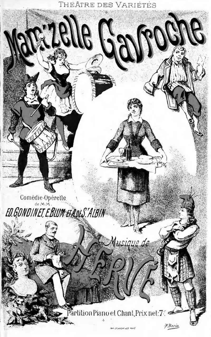 Первая страница нот «Mam'zelle Gavroche»
