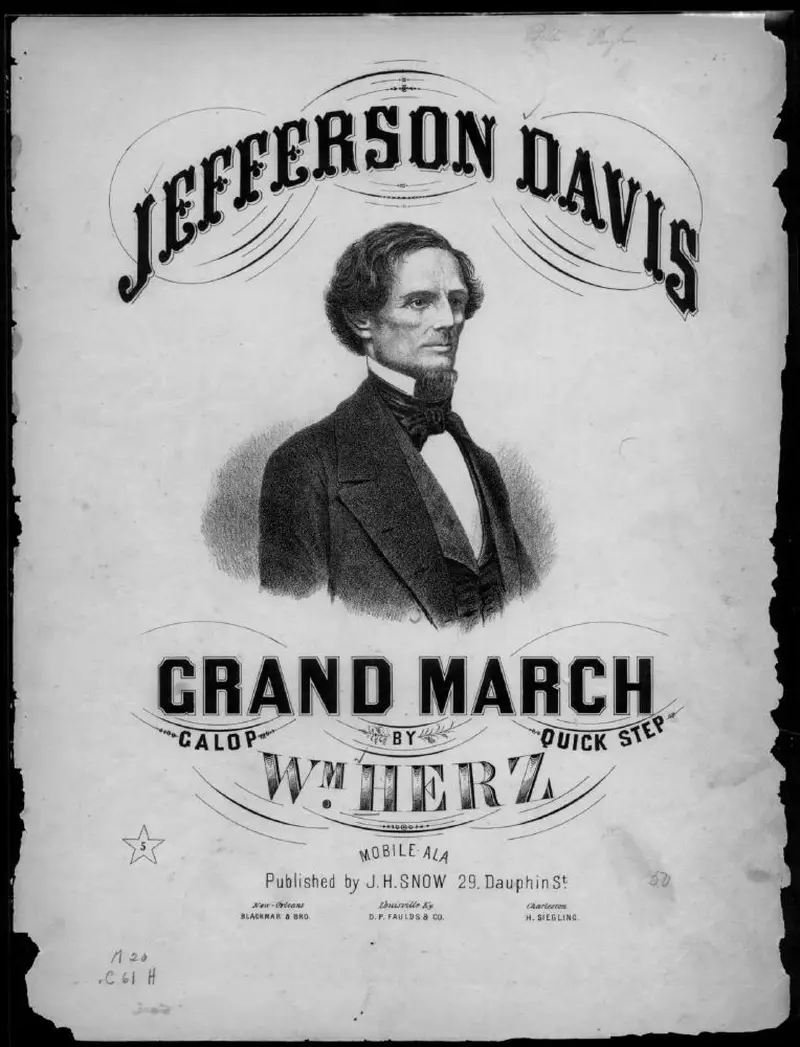 Первая страница нот «Jefferson Davis grand Марш»