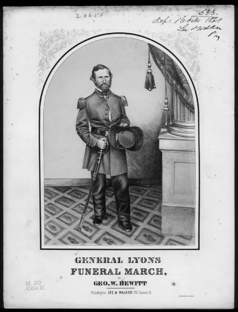 Первая страница нот «General Lyons' funeral Марш»