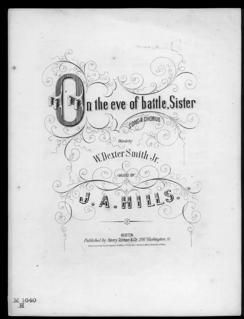 Первая страница нот «On the eve of battle, sister»