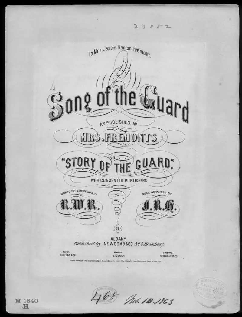 Первая страница нот «Песня of the guard»