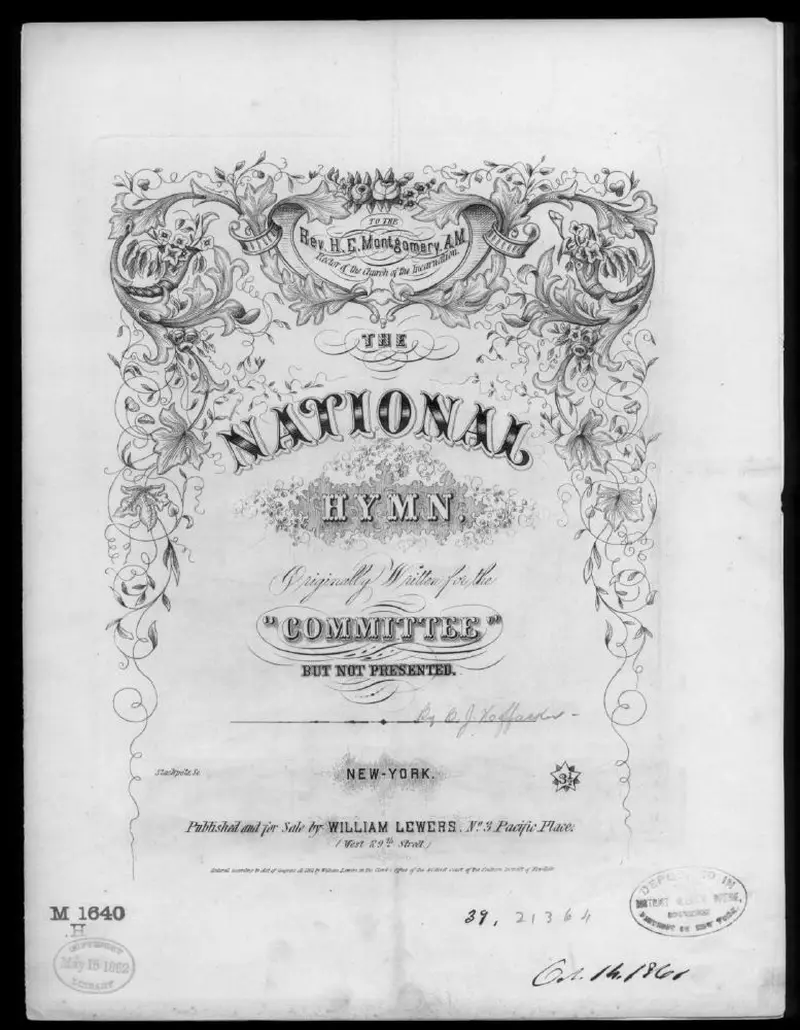 Первая страница нот «The National hymn»