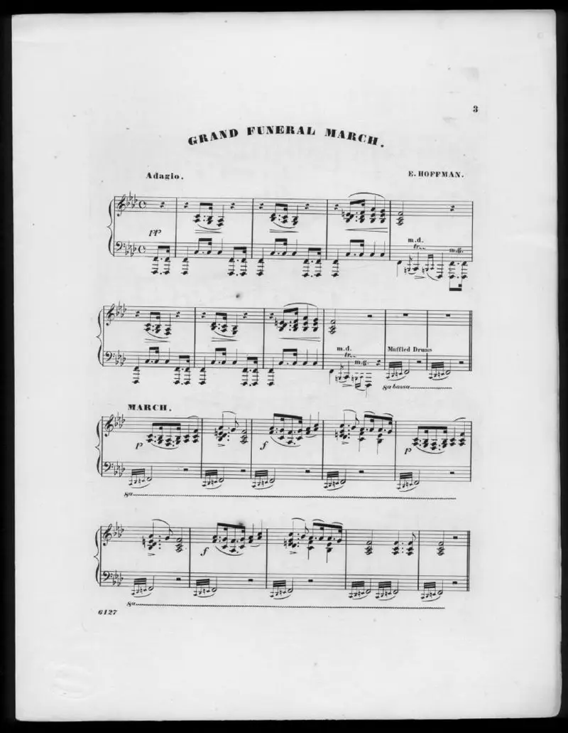 Первая страница нот «Grand funeral Марш»