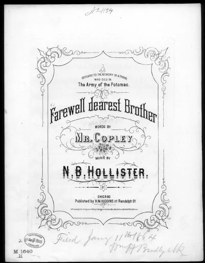 Первая страница нот «Farewell dearest brother»