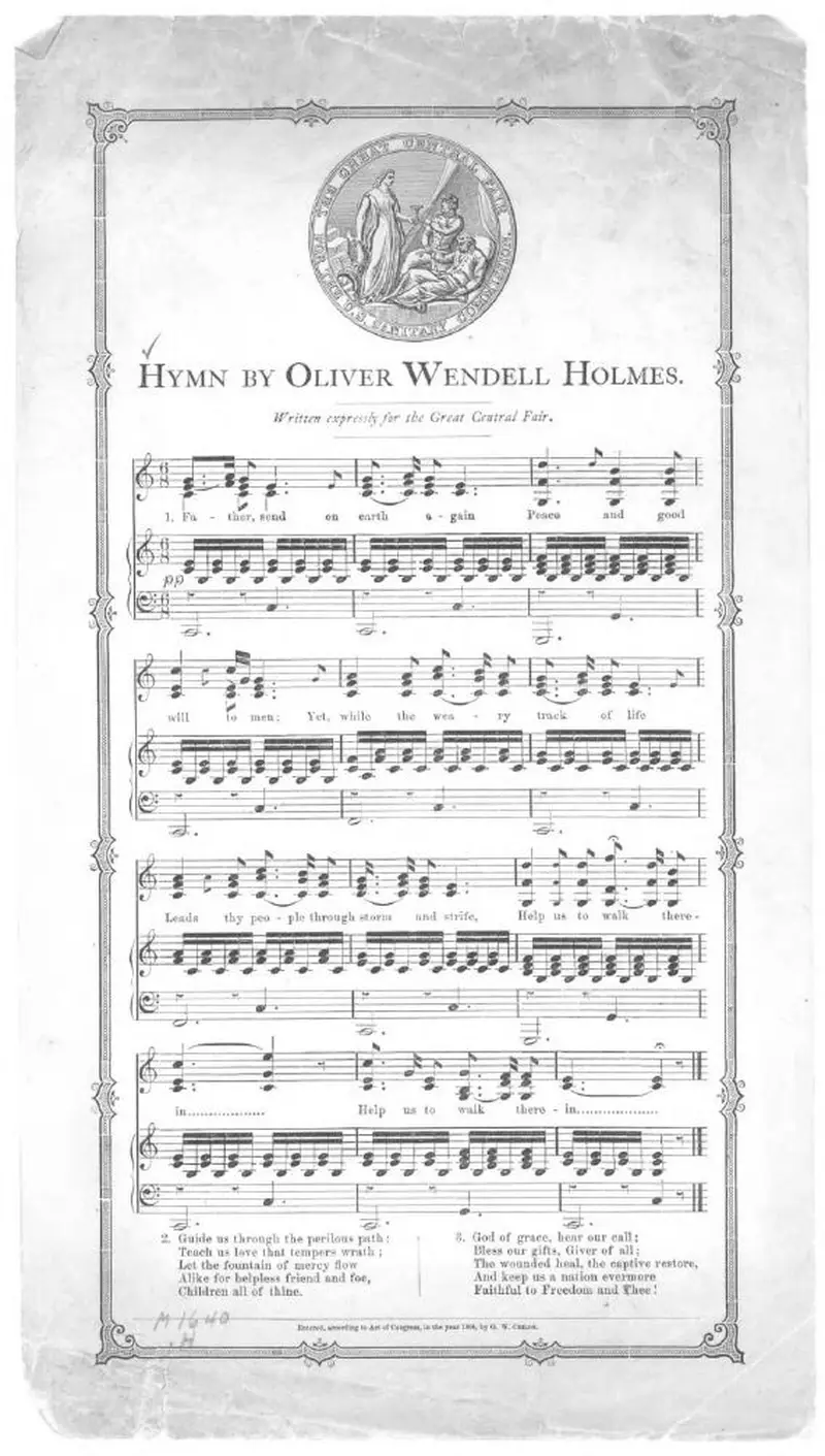 Первая страница нот «Hymn by Oliver Wendell Holmes»