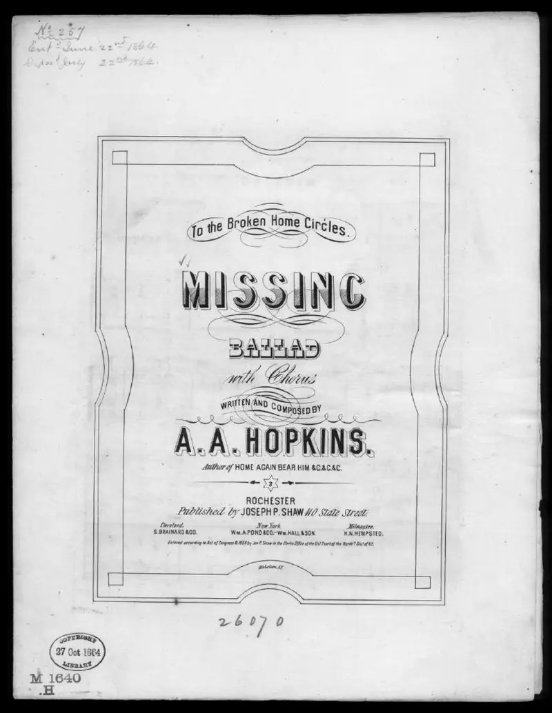 Первая страница нот «Missing»