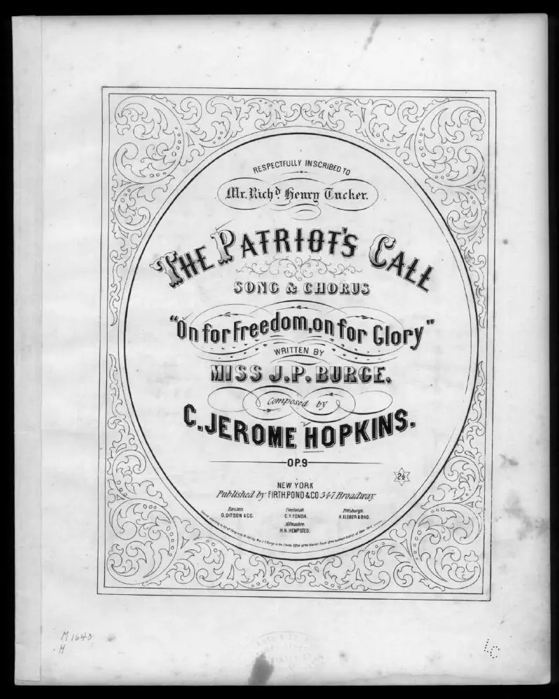 Первая страница нот «The Patriot's call»