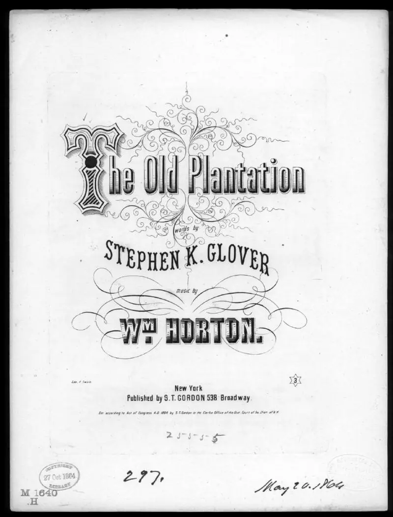 Первая страница нот «The Old plantation»