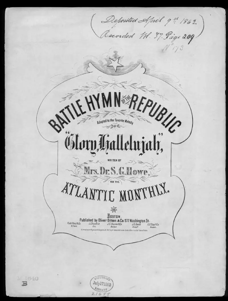 Первая страница нот «Battle hymn of the republic»