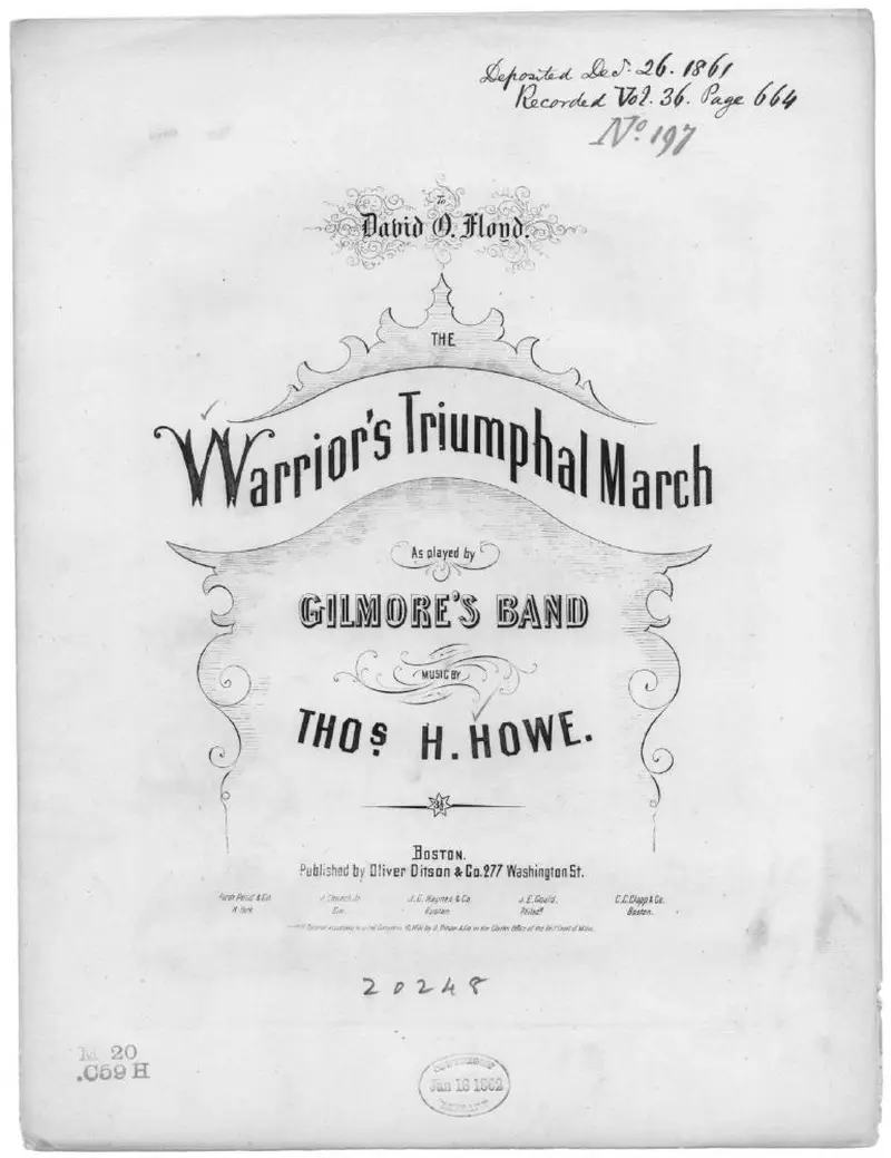 Первая страница нот «Warrior's triumphal Марш»