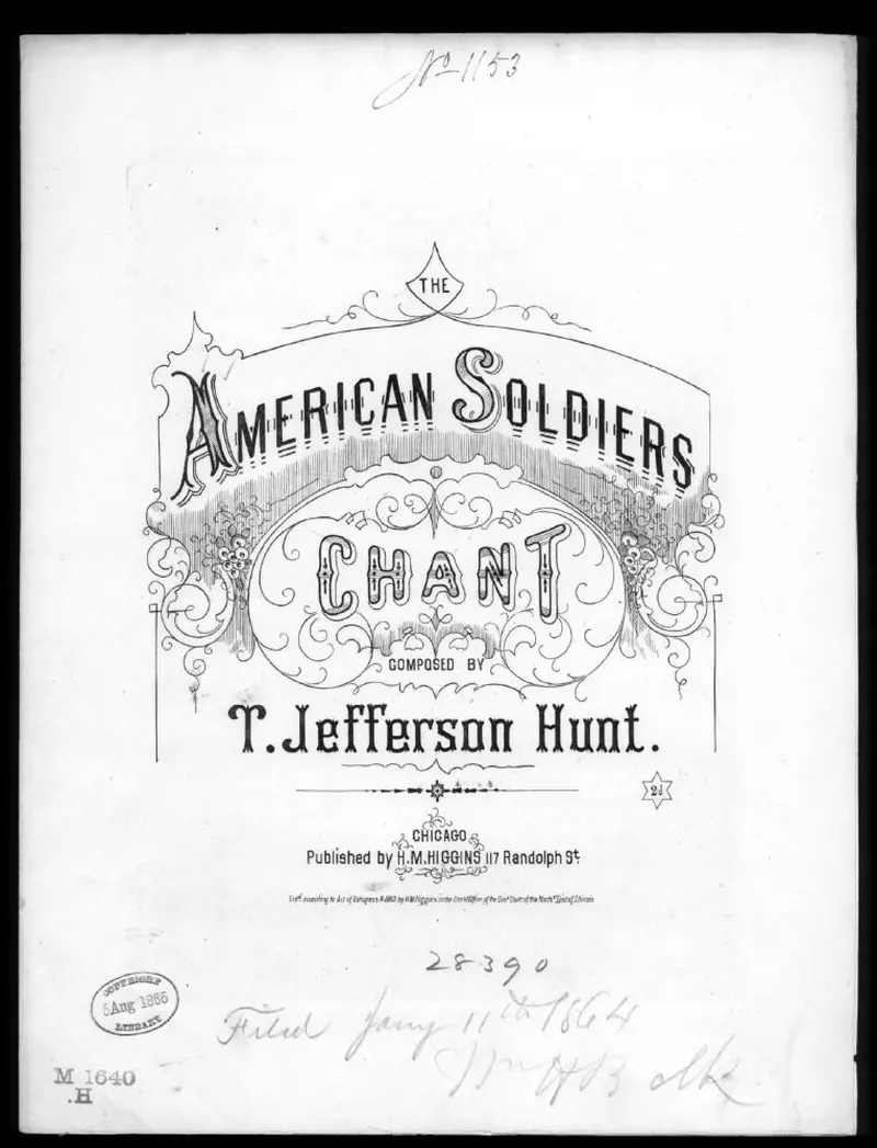 Первая страница нот «The American soldiers chant»