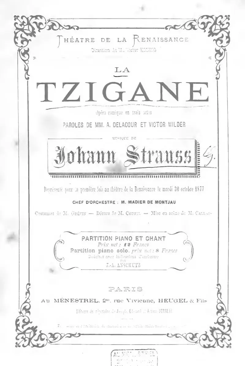 Первая страница нот «La tzigane»