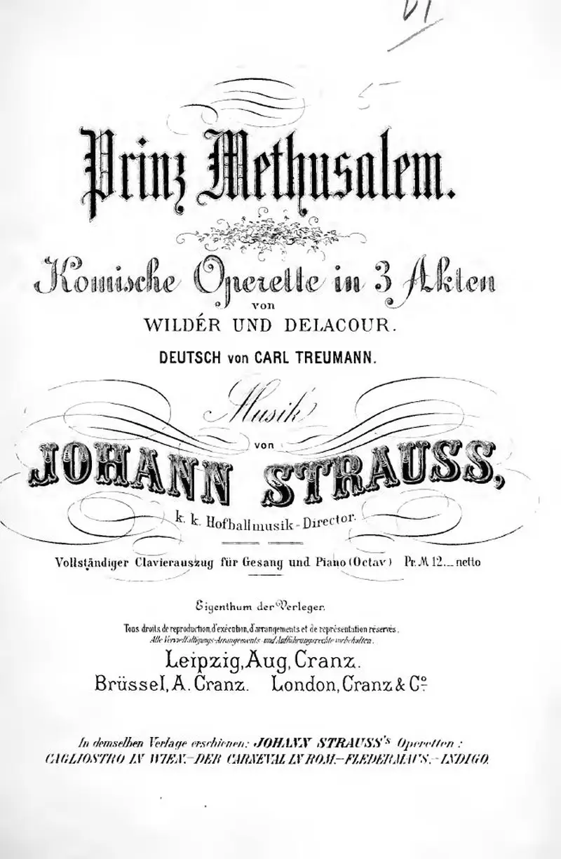 Первая страница нот «Prinz Methusalem»