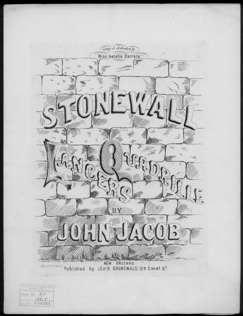 Первая страница нот «Stonewall lancers quadrille»