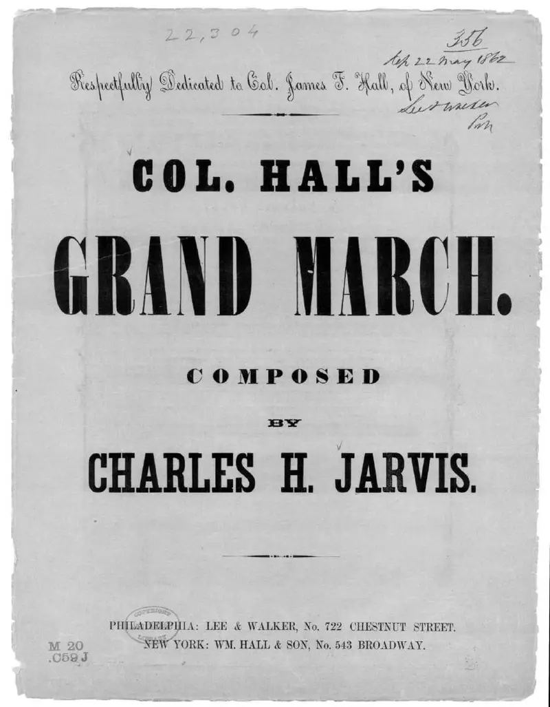 Первая страница нот «Col. Hall's grand Марш»