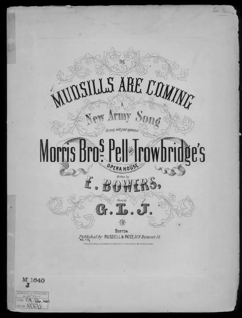 Первая страница нот «The Mudsills are coming»