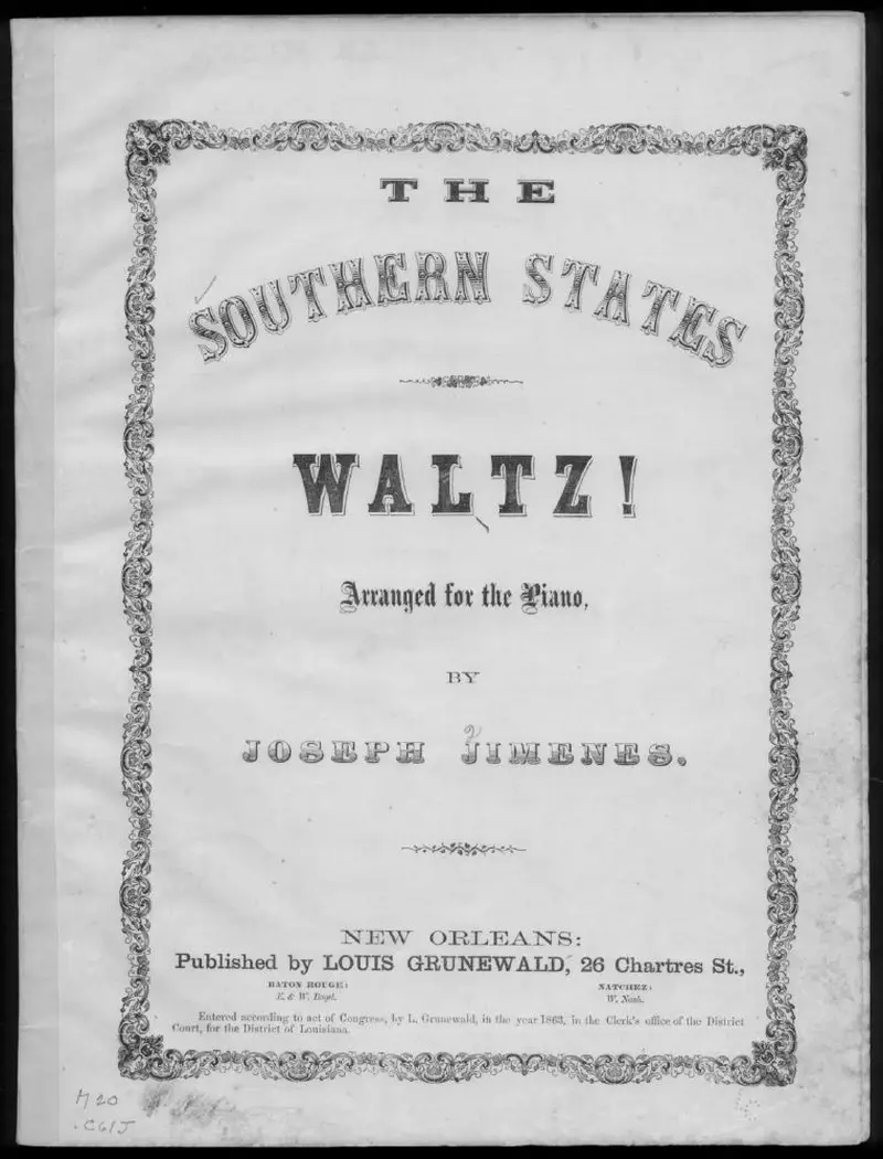 Первая страница нот «The Southern states Вальс»