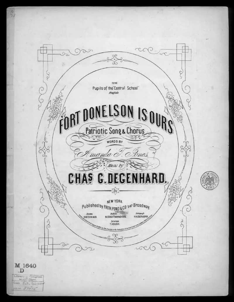 Первая страница нот «Fort Donelson is ours»