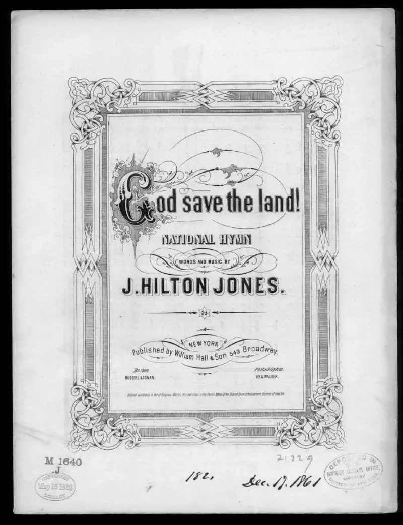 Первая страница нот «God save the land»