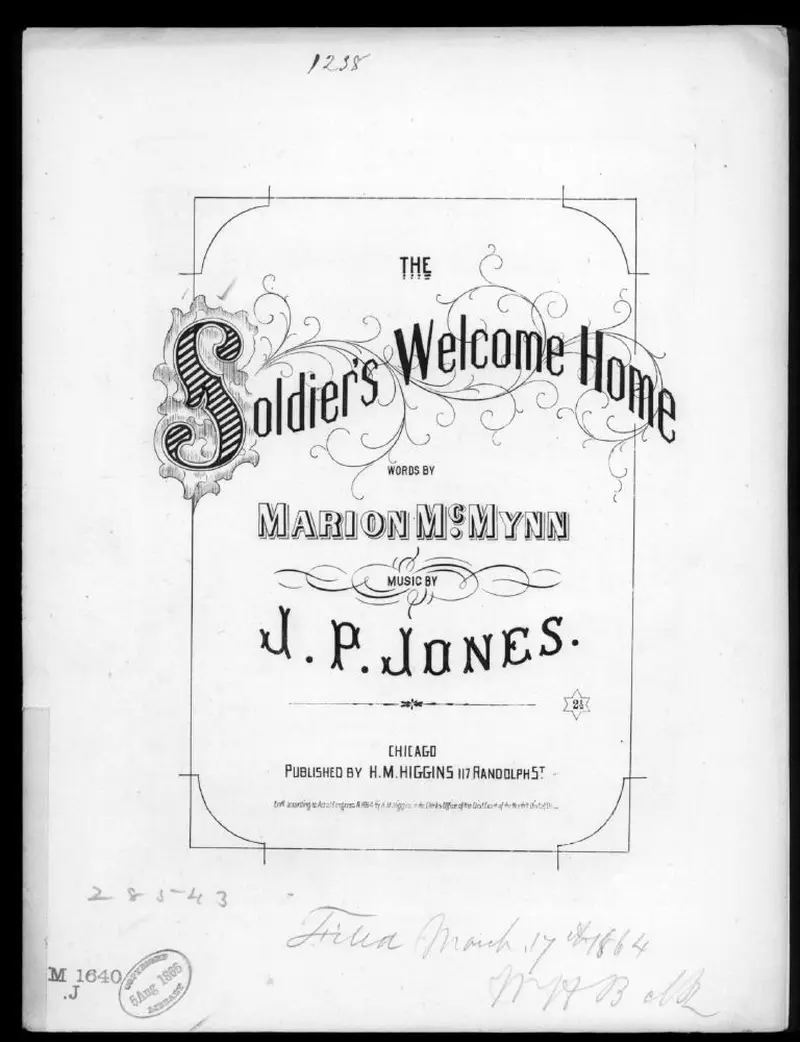 Первая страница нот «The Soldier's welcome home»