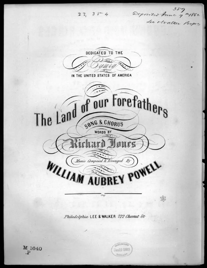 Первая страница нот «The Land of our forefathers»