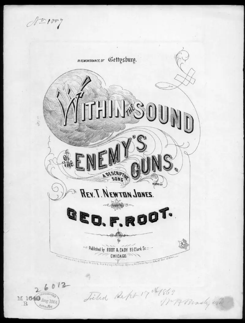 Первая страница нот «Within the sound of the enemy's guns»