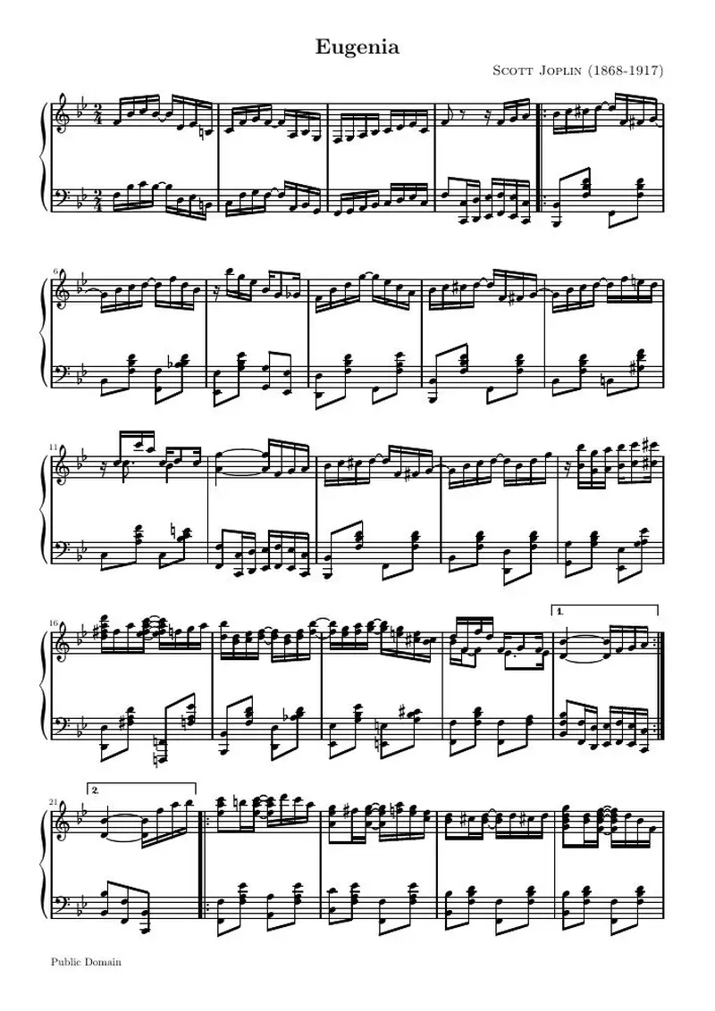 Первая страница нот «Eugenia»