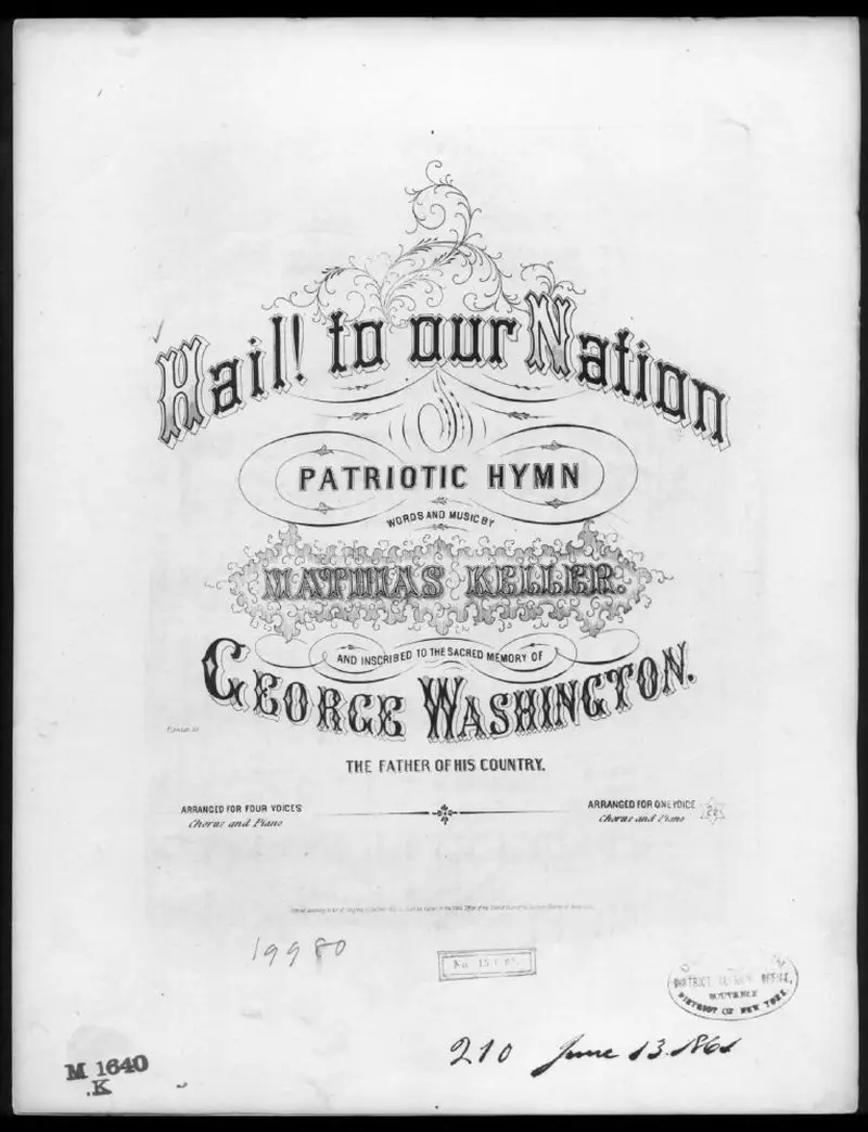 Первая страница нот «Hail! to our nation»