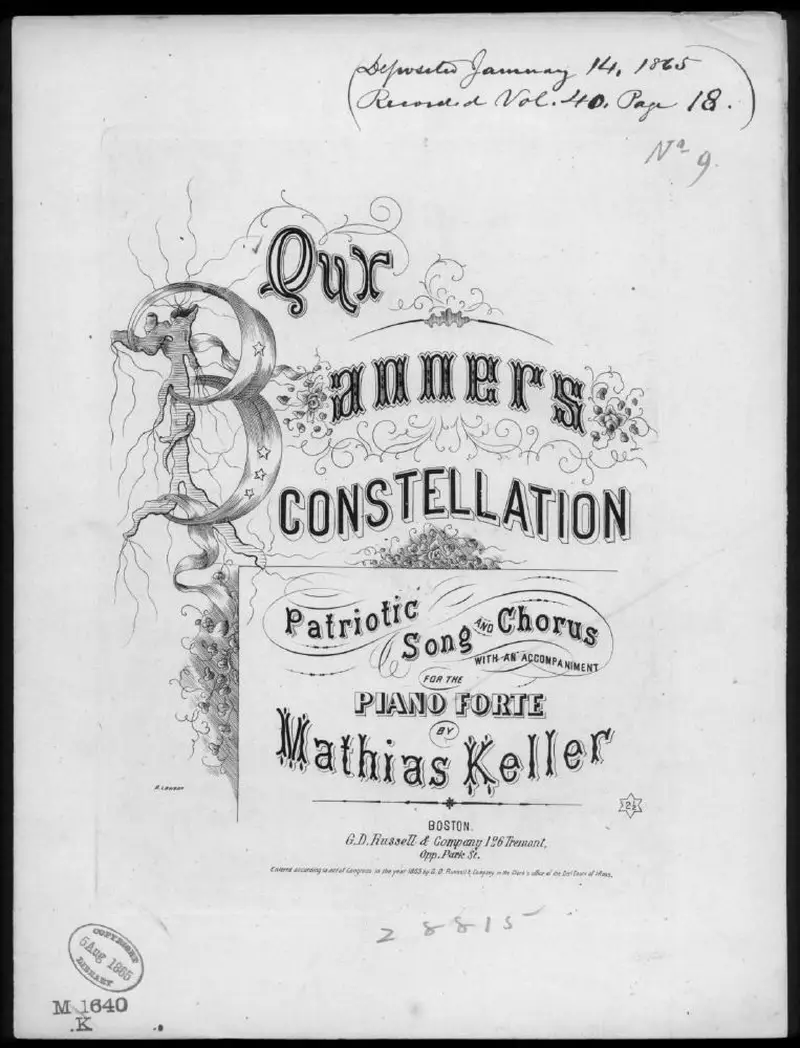 Первая страница нот «Our banner's constellation»
