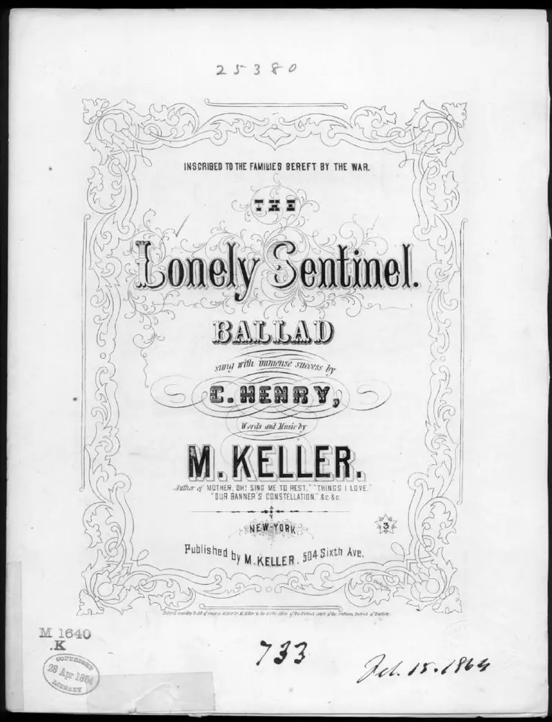Первая страница нот «The Lonely sentinel»