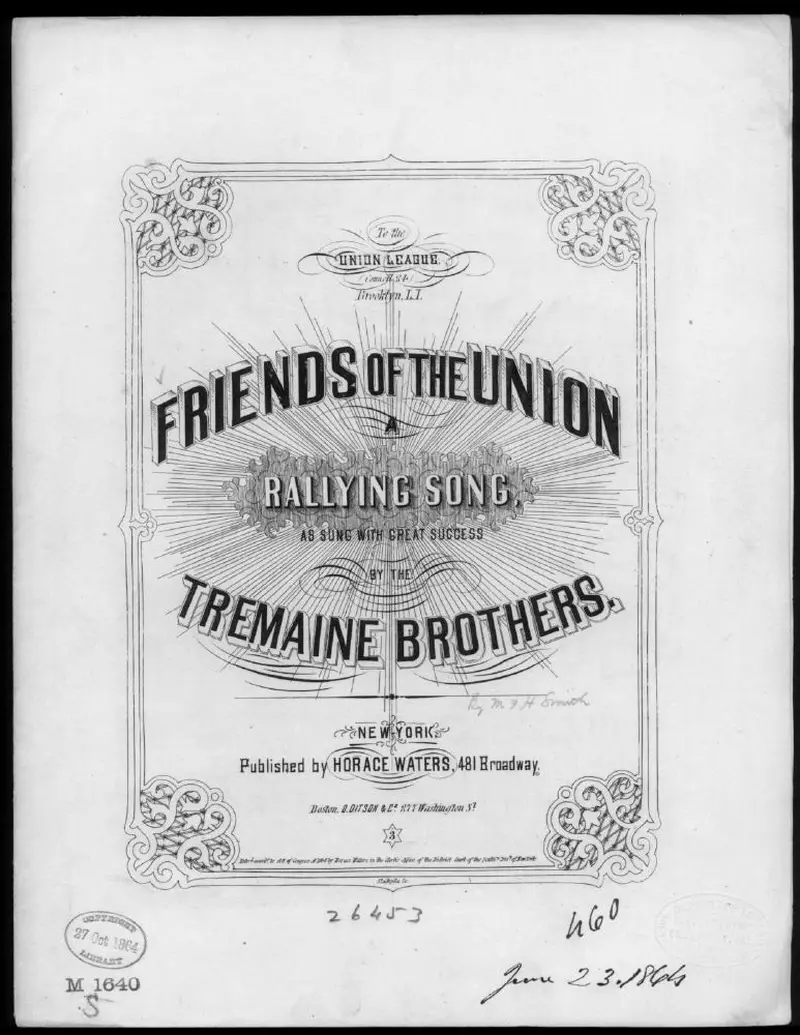 Первая страница нот «Friends of the Union»