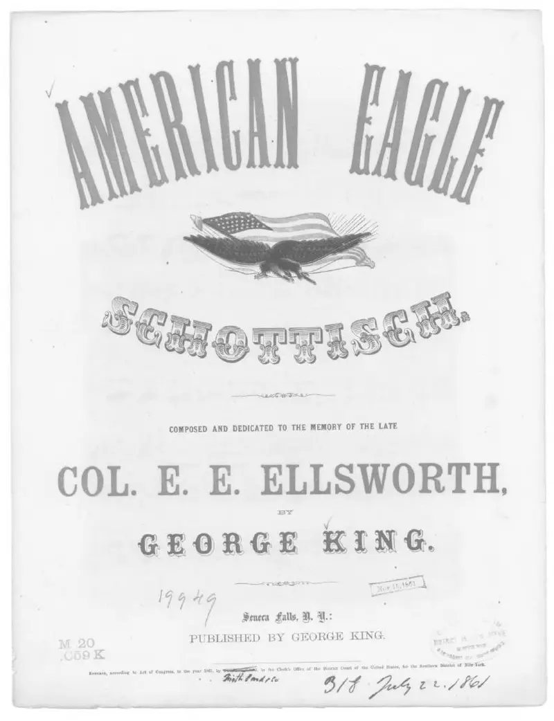 Первая страница нот «The American eagle schottisch»