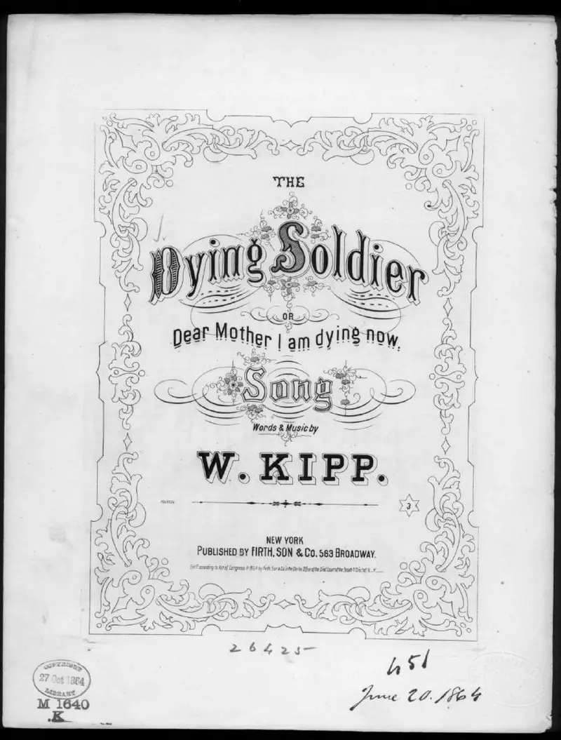 Первая страница нот «The Dying soldier»