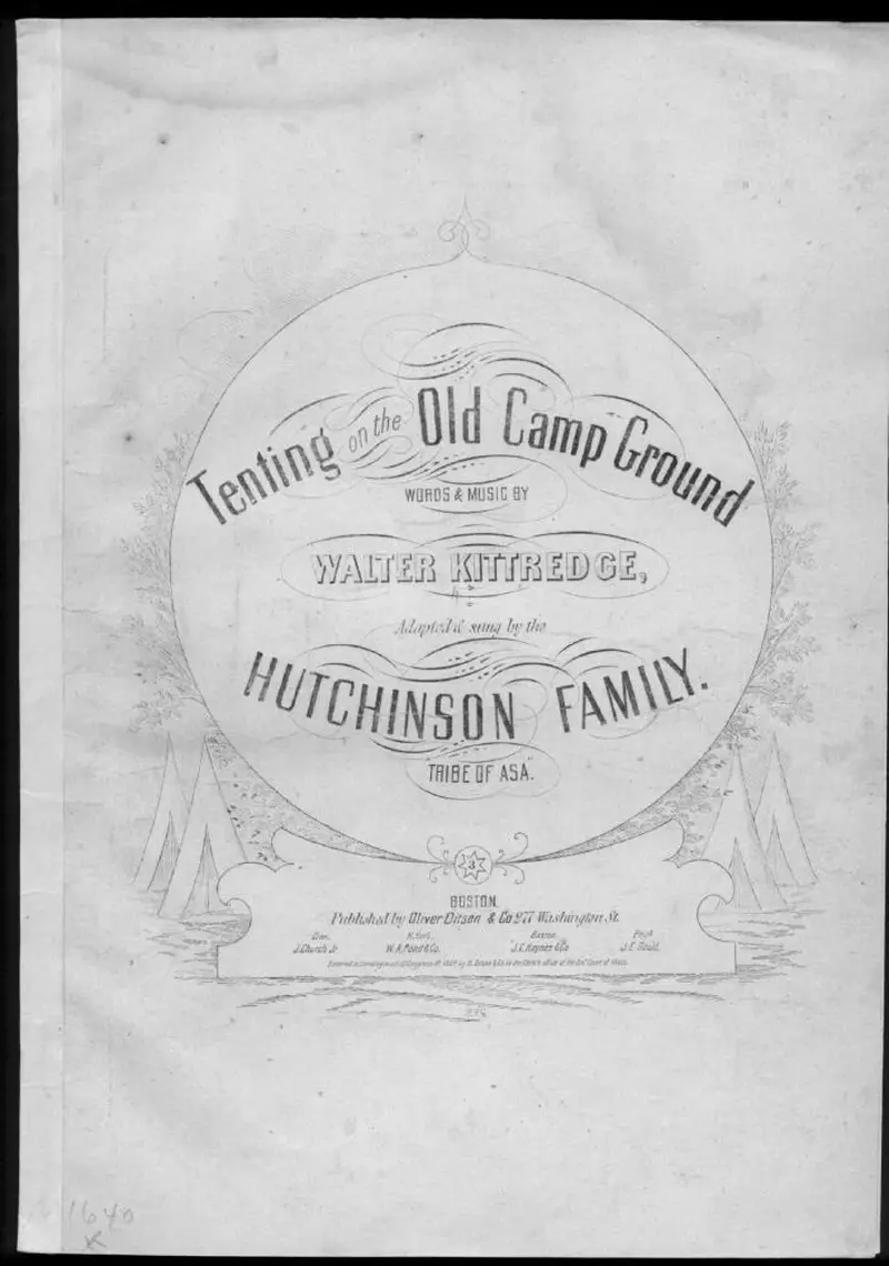 Первая страница нот «Tenting on the old camp ground»