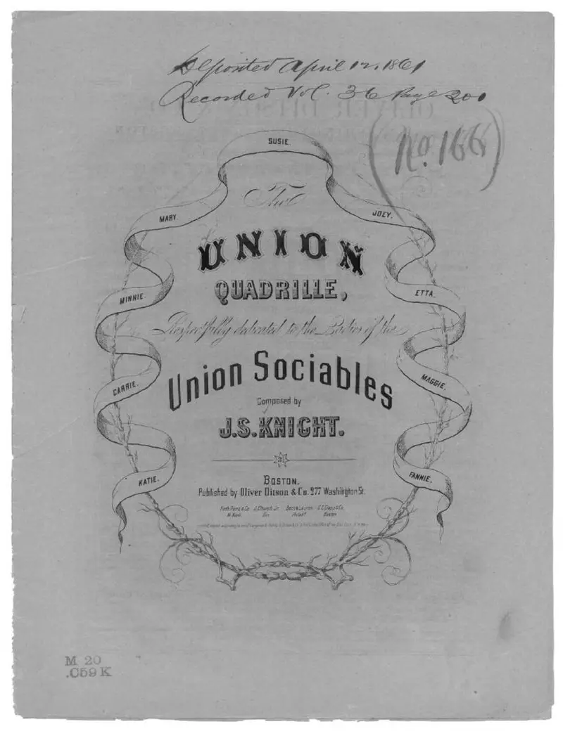 Первая страница нот «Union quadrille»