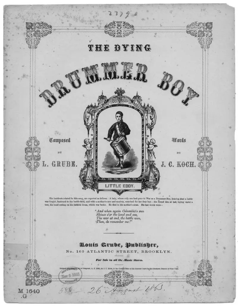 Первая страница нот «The Dying drummer boy»