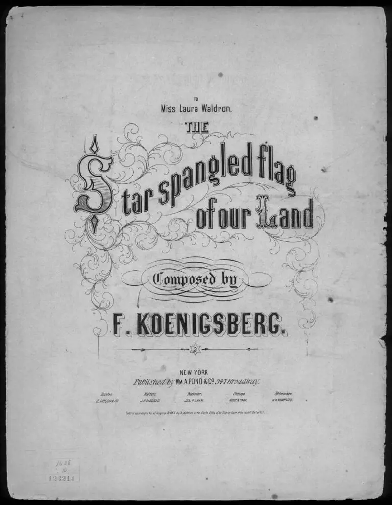 Первая страница нот «Star spangled flag of our land»