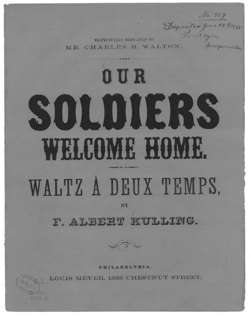 Первая страница нот «Our soldiers welcome home Вальс»