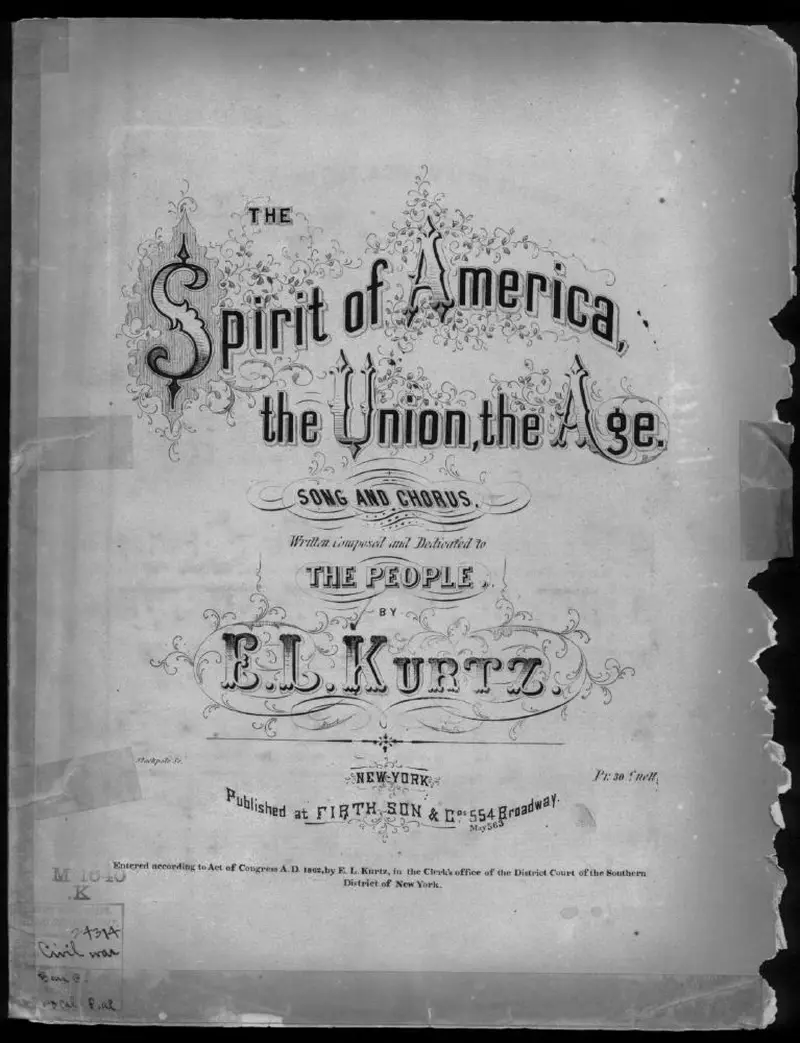 Первая страница нот «The Spirit of America, the Union, the age»