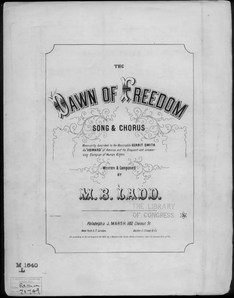 Первая страница нот «Dawn of freedom»