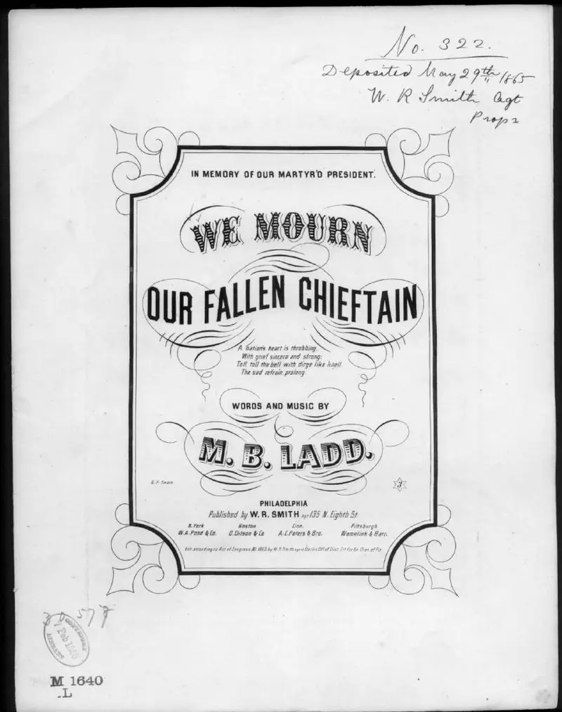 Первая страница нот «We mourn our fallen chieftain»