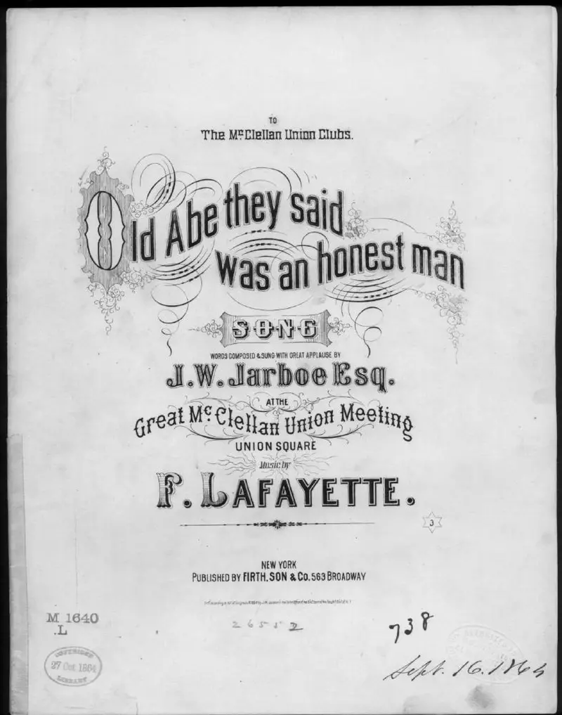 Первая страница нот «Old Abe they said was an honest man»
