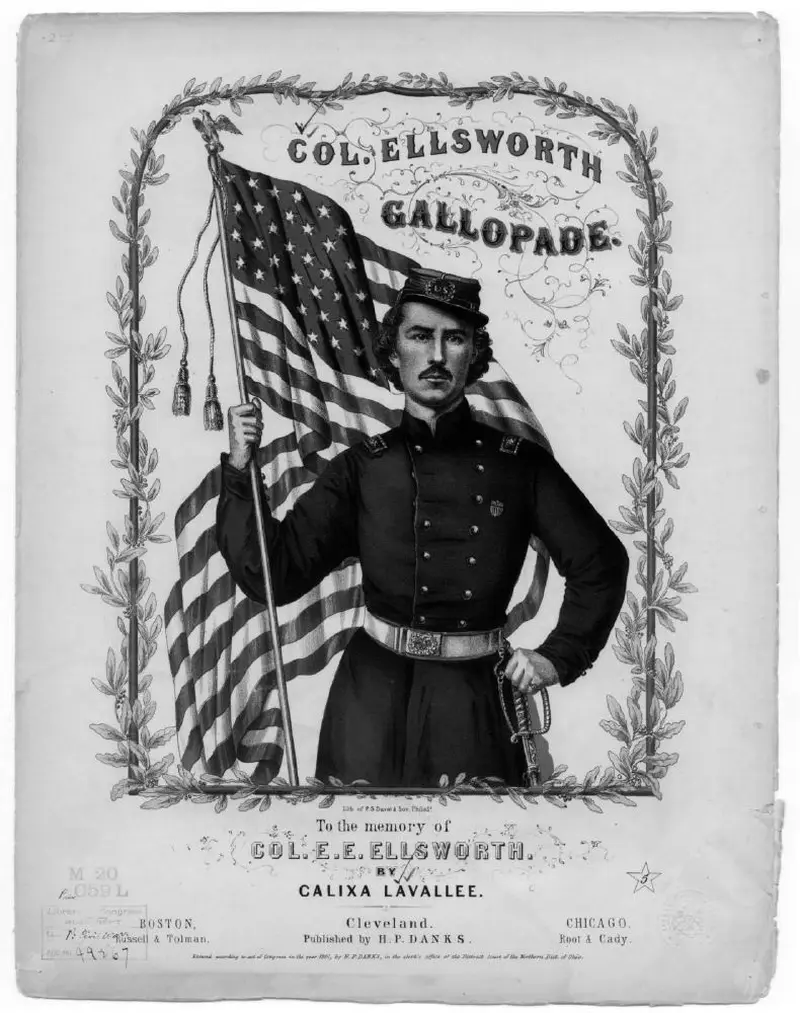 Первая страница нот «Col. Ellsworth gallopade»