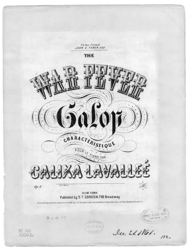 Первая страница нот «The War fever galop characteristique»
