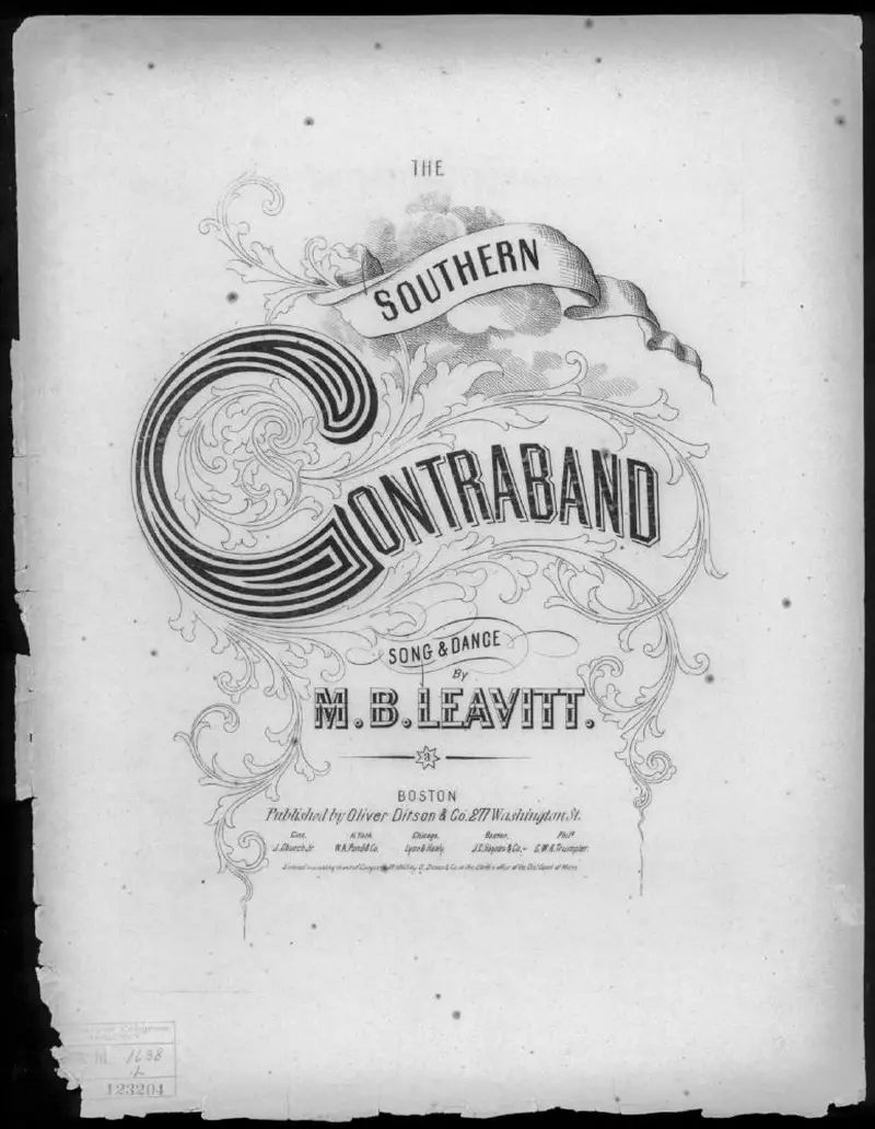 Первая страница нот «The Southern contraband»
